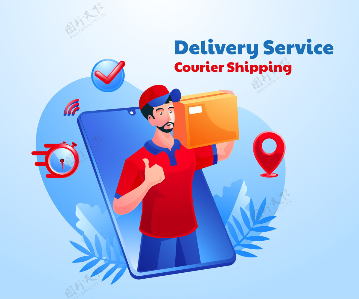 快递快递服务用移动智能手机送货订单交货业务