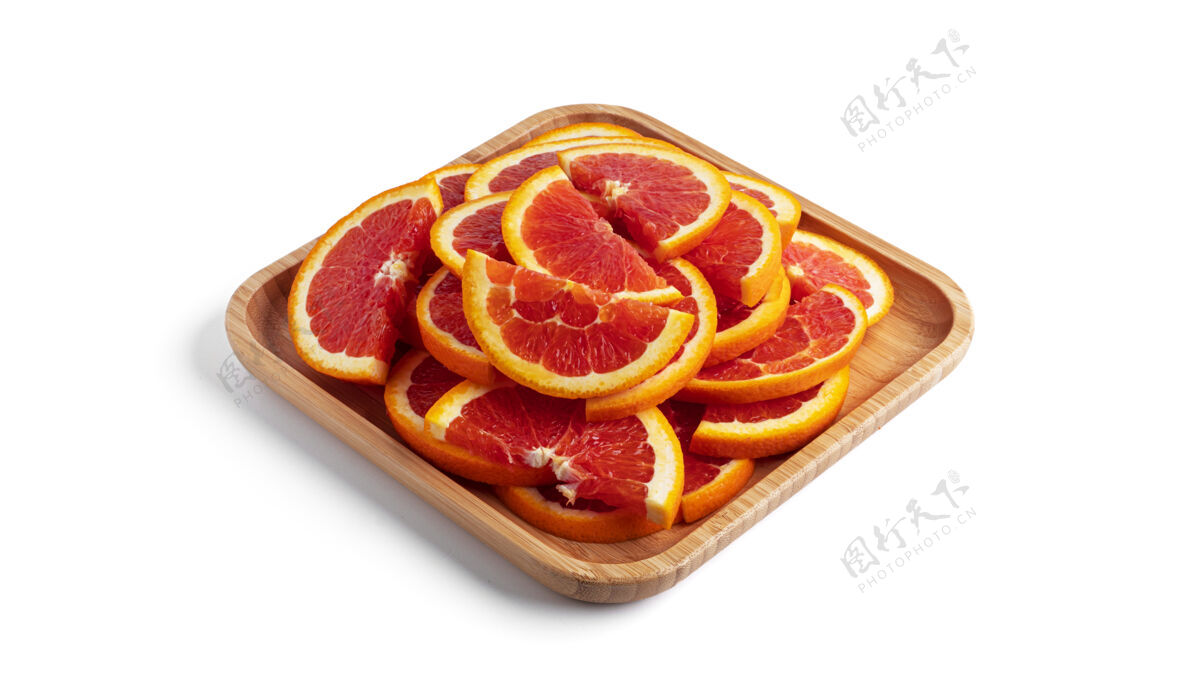 颜色橙色水果隔离桔子切多汁