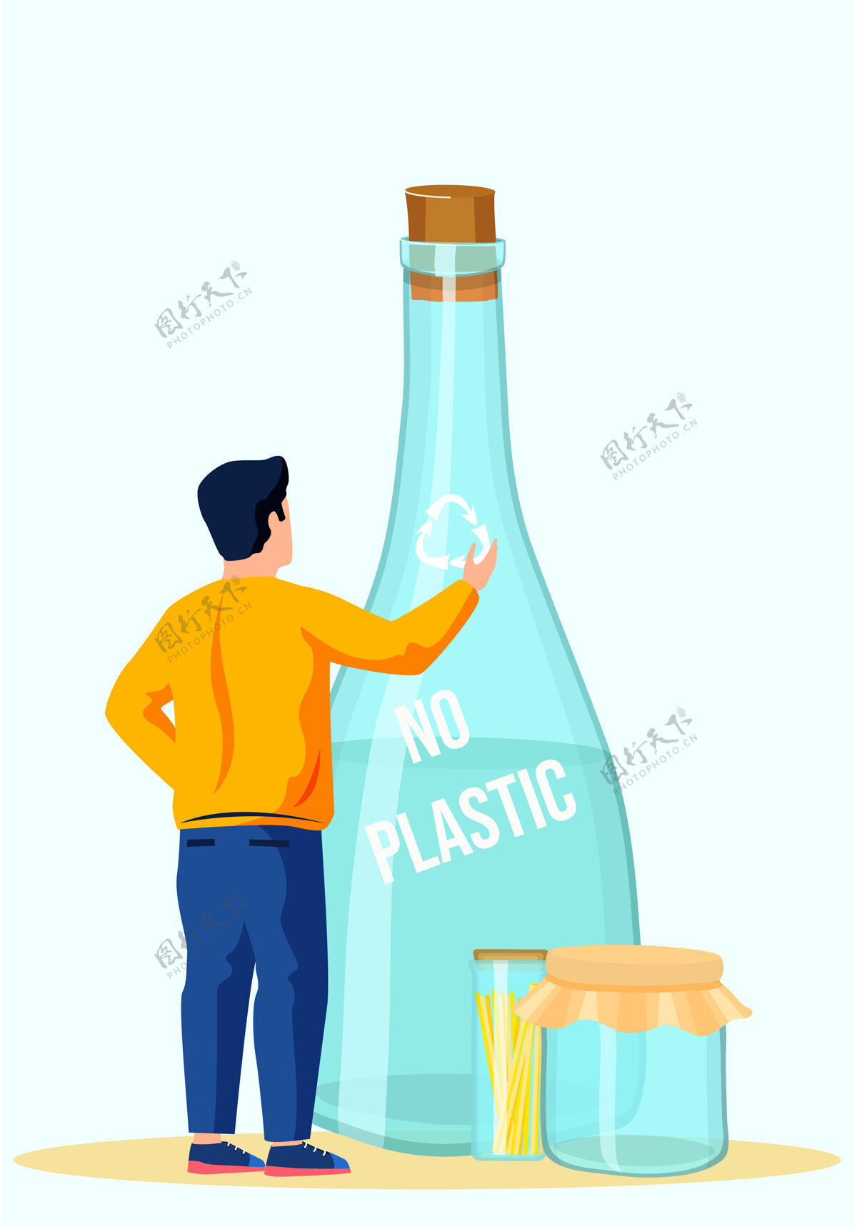 玻璃玻璃瓶装水 上面写着用木塞封上的字样瓶子再利用容器