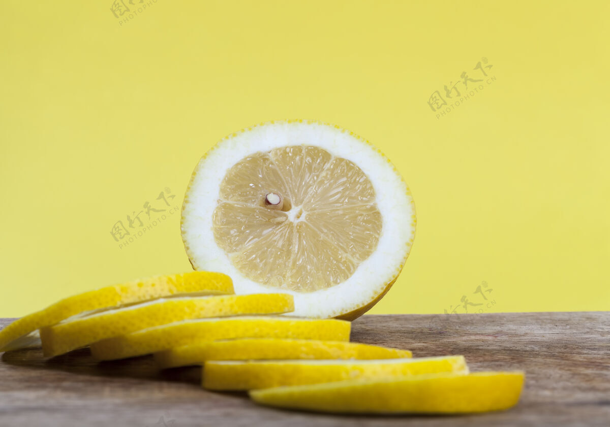 水果黄色柠檬片柑橘酸柠檬