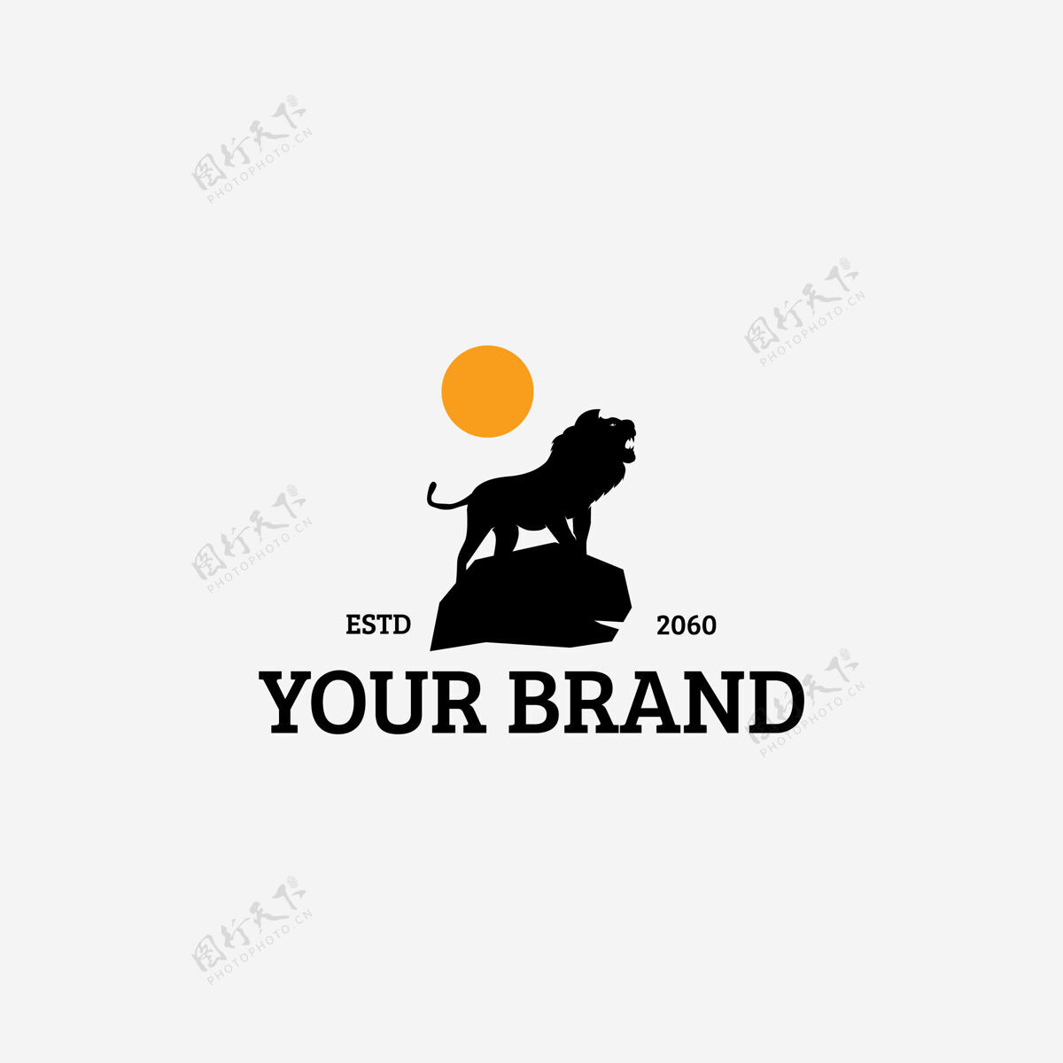 公司标识夜狮复古标志设计模板企业简介现代品牌