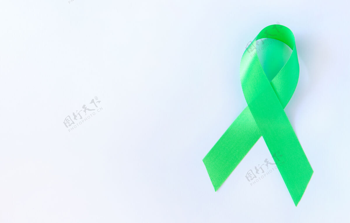 帮助绿色象征丝带循环心理疾病