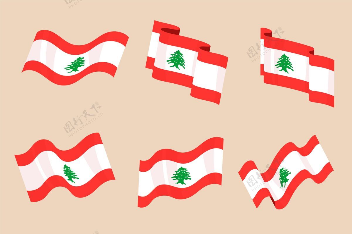 黎巴嫩一套平面设计的黎巴嫩国旗包装黎巴嫩共和国爱国