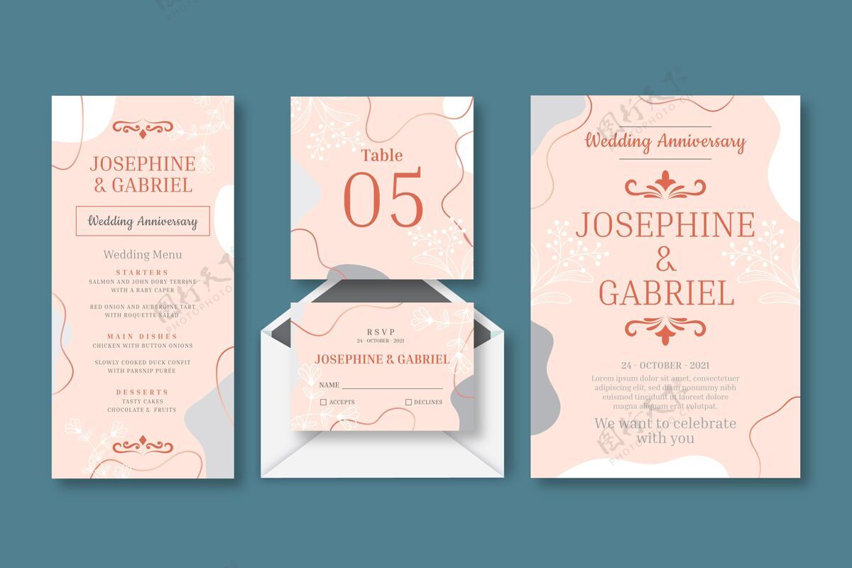 婚礼结婚纪念文具系列保存日期庆典准备打印