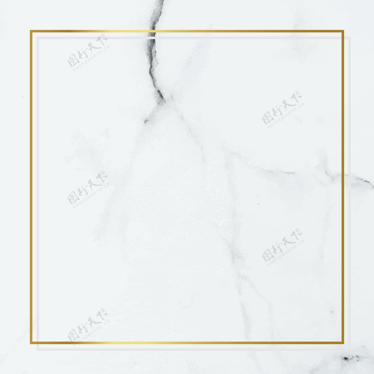 大理石白色大理石背景上的方形金框白色大理石豪华空白
