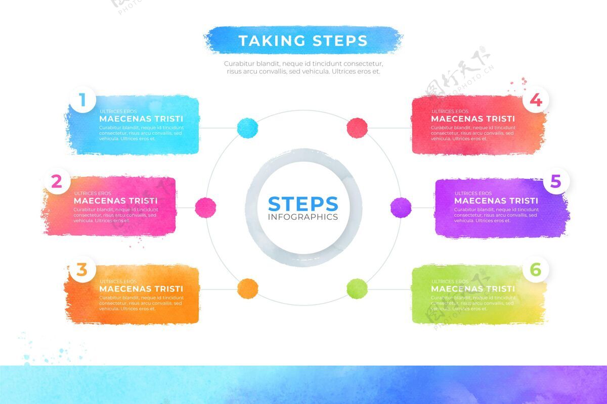 信息图模板用步骤设置目标信息图信息图彩色步骤