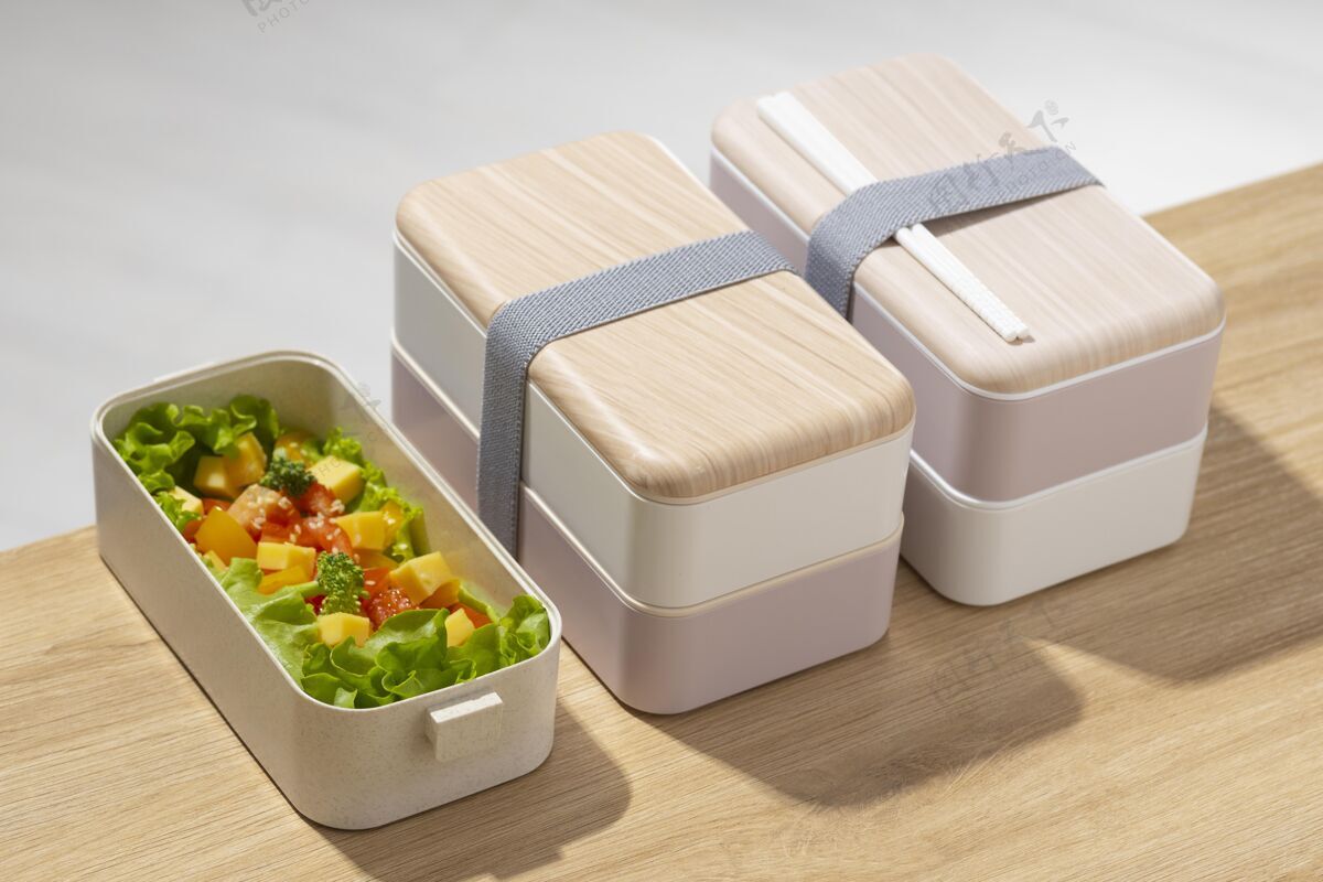 膳食日本便当盒的布置午餐健康东方
