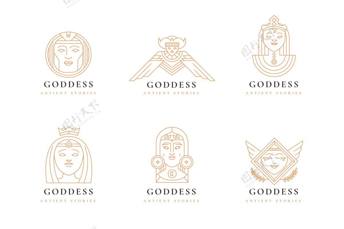 标识线性平面女神标志系列企业标志品牌