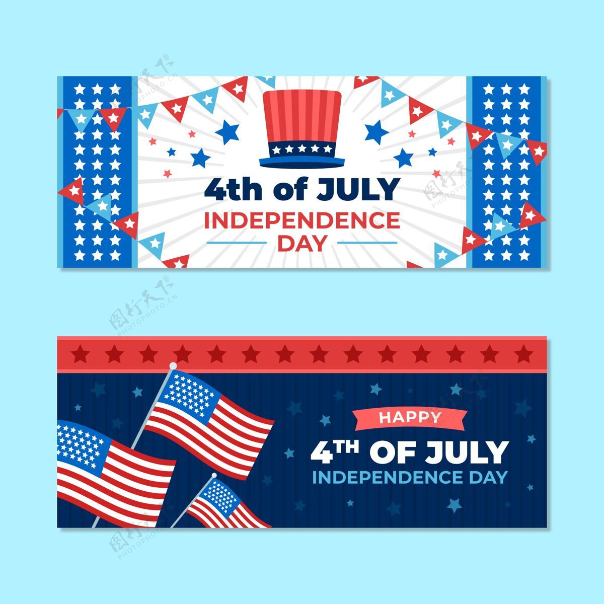 美国七月四日-独立日横幅布景横幅模板活动横幅