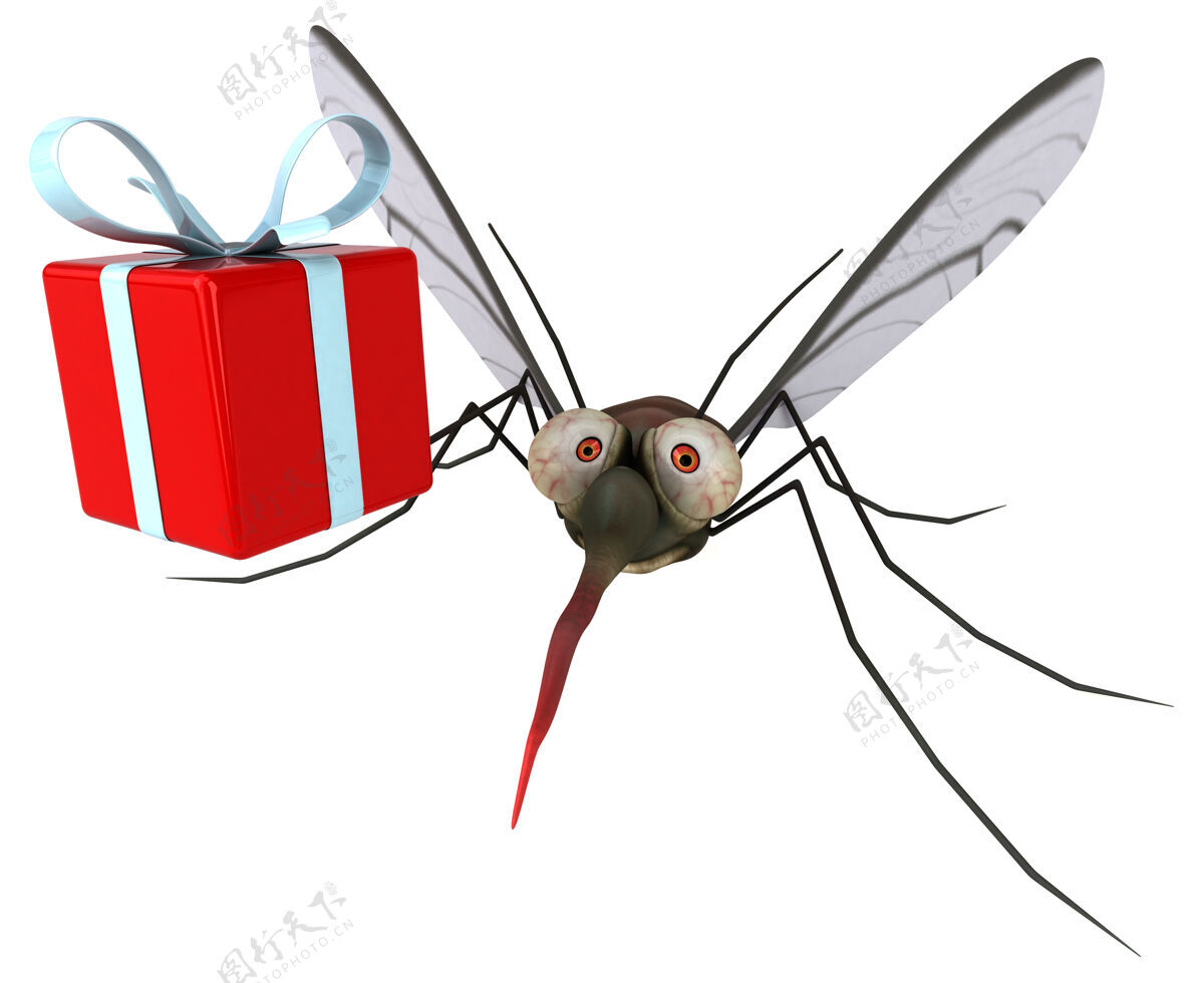 危险蚊子3d插图礼物传染性流行病
