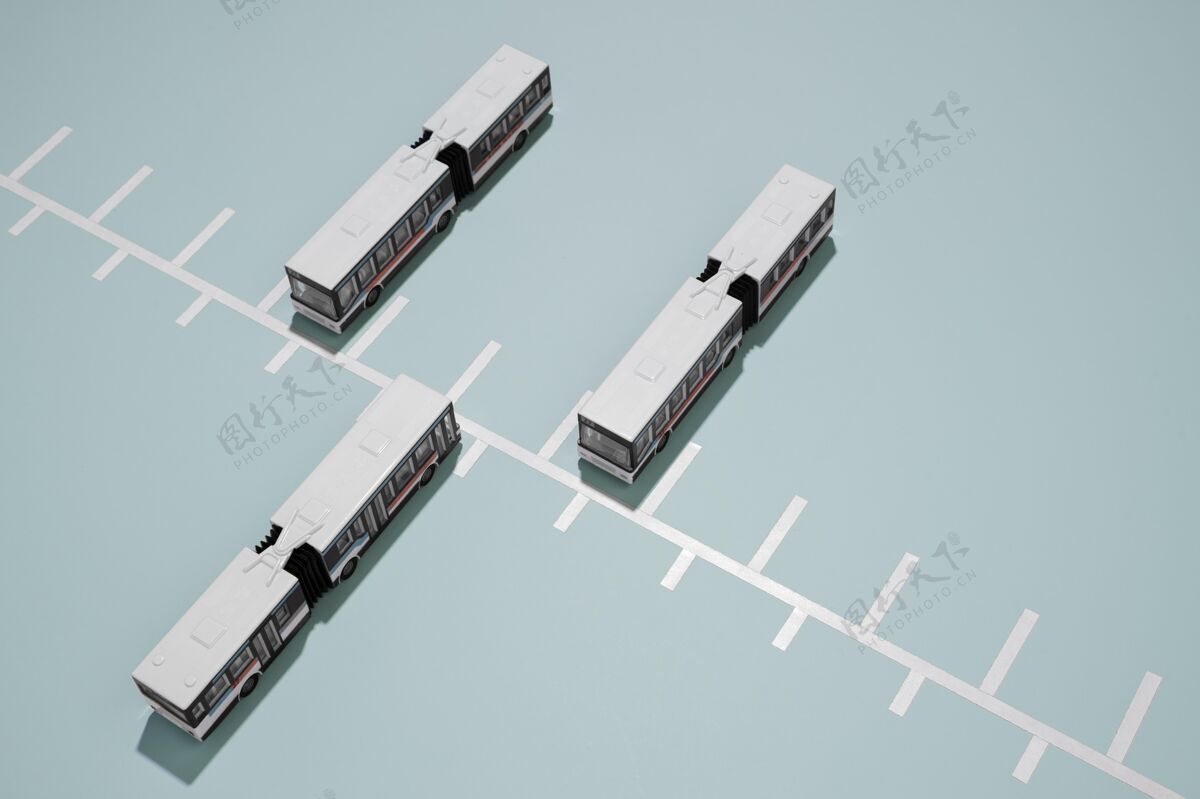 汽车高角度公共交通安排极简极简静物