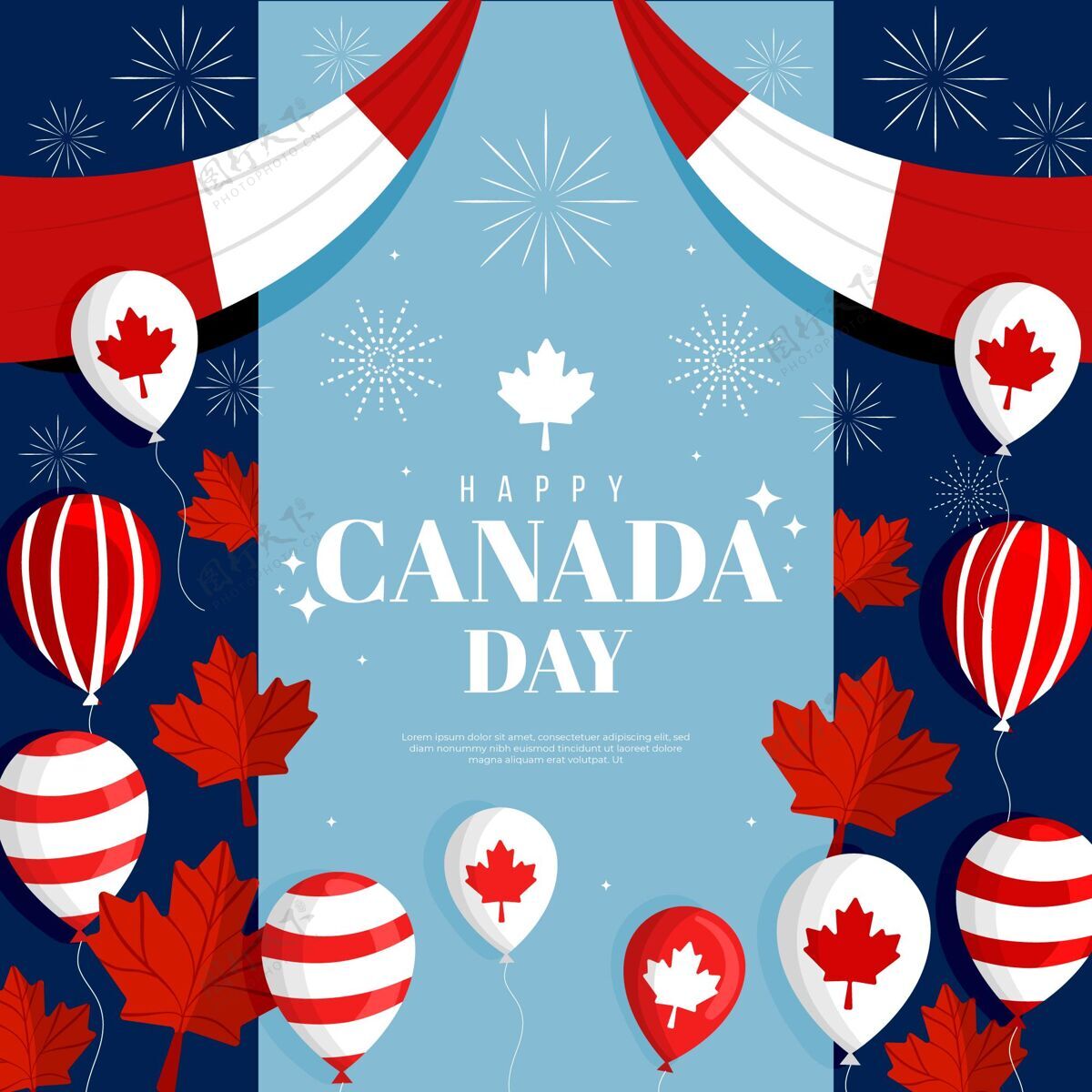 活动加拿大平日插画平面设计加拿大节日快乐加拿大日