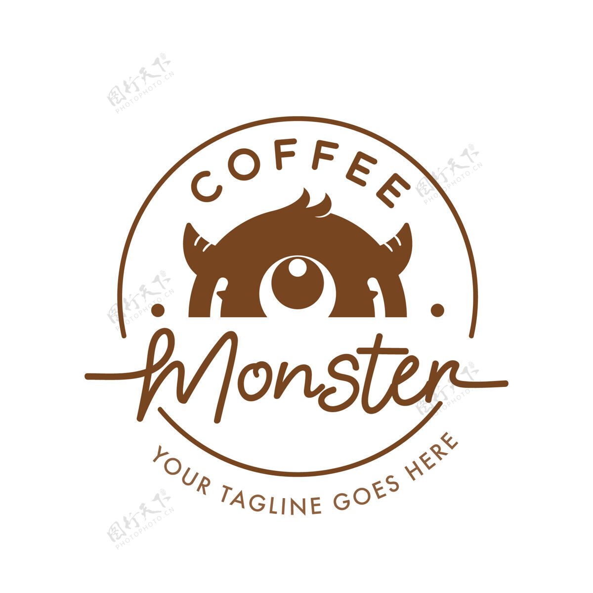 公司咖啡怪兽标志怪物咖啡标志咖啡馆标志