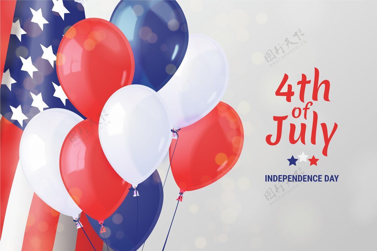 活动真实的七月四日-独立日气球背景7月4日背景节日爱国