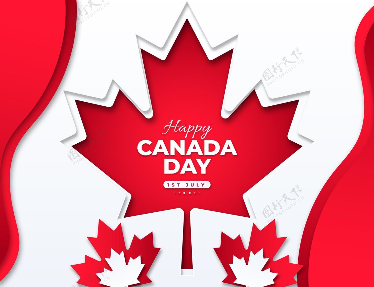 节日加拿大日纸制插图快乐加拿大日贺卡加拿大