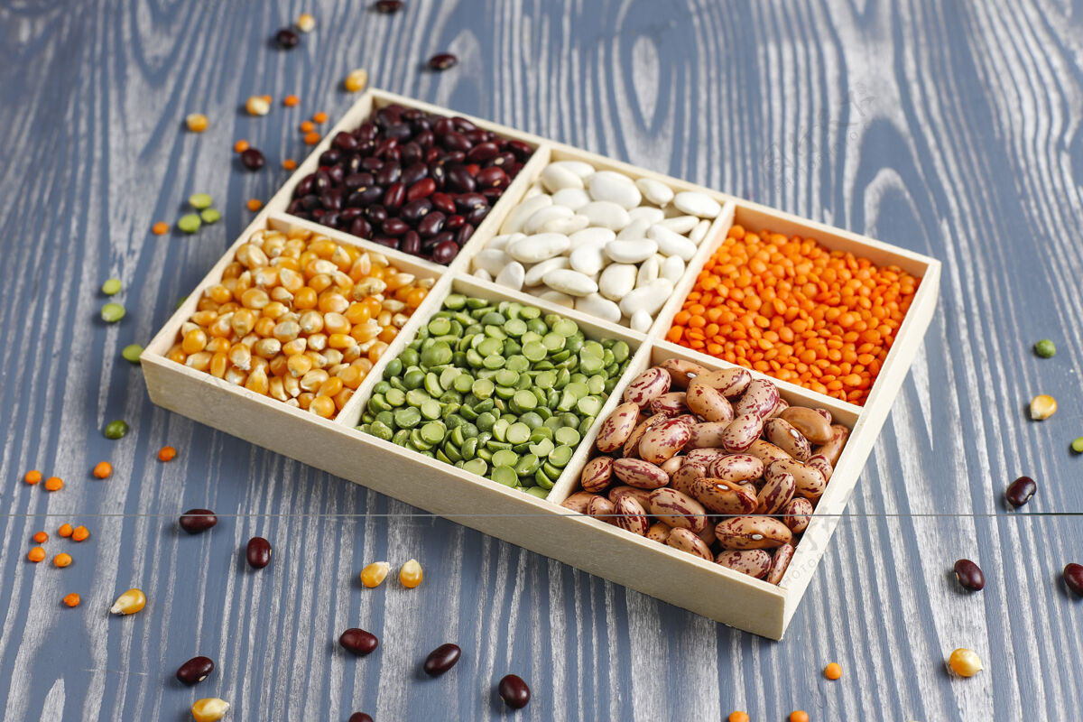 种子豆类和豆类品种健康的纯素蛋白质食物扁豆农业烹饪