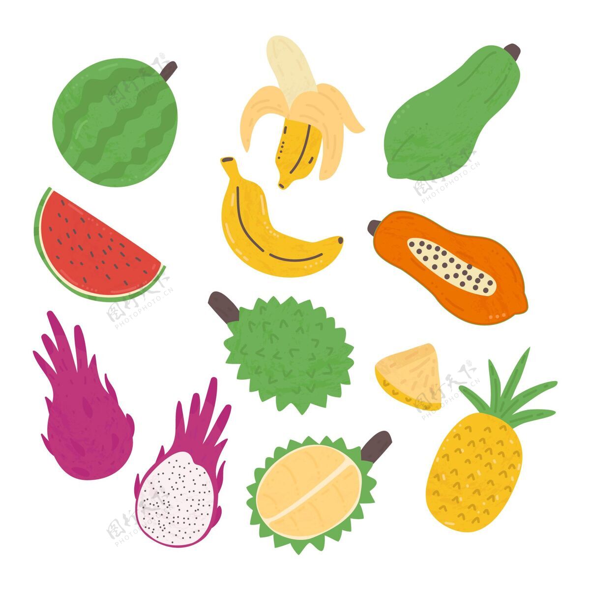 食品手绘水果系列收藏营养美味