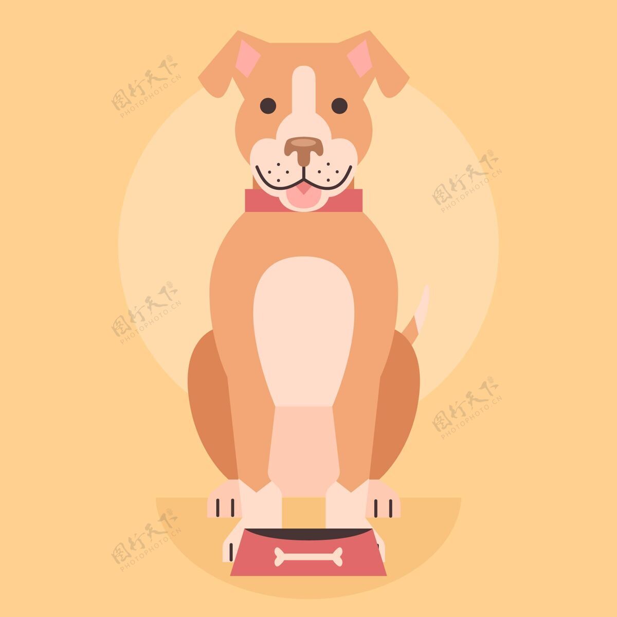平面设计平面设计可爱的斗牛犬插图哺乳动物品种狗