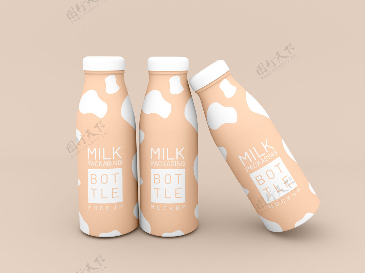 液体三奶瓶包装模型产品模型牛奶