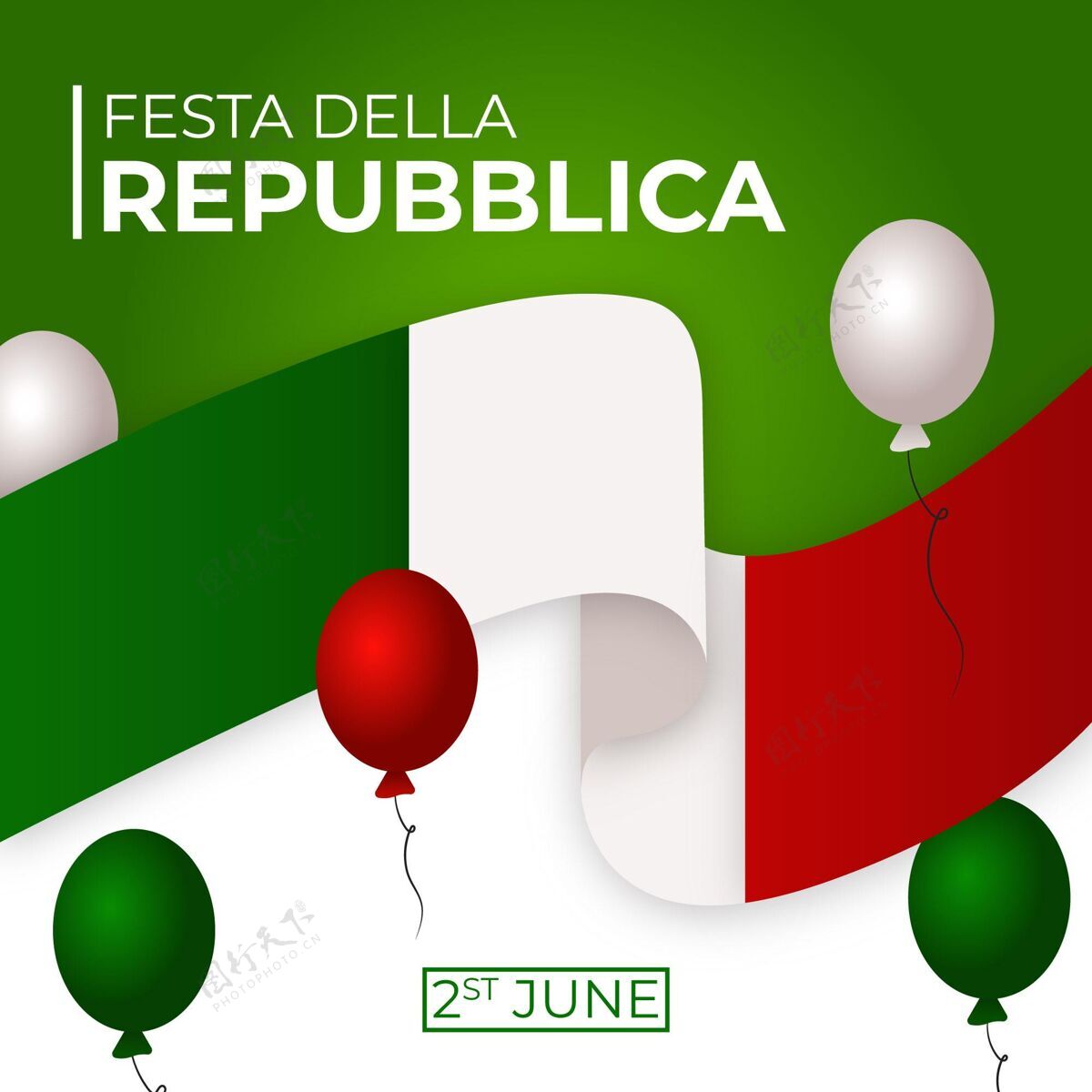 6月2日共和国渐变节插图事件国旗意大利