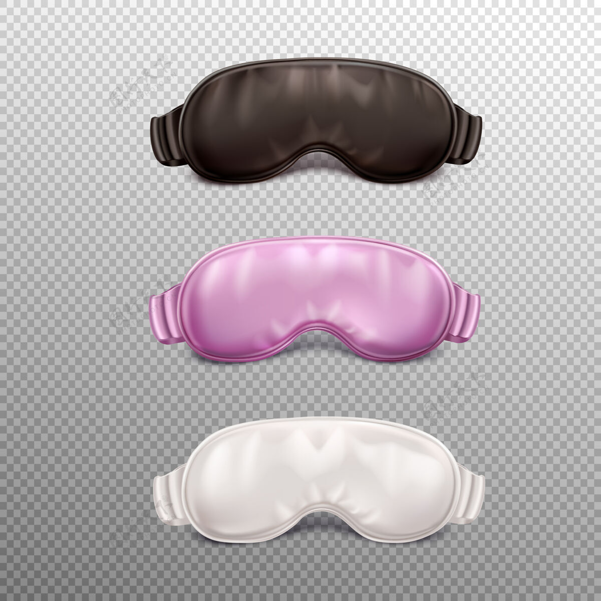 面具睡眠配件现实设置三个彩色面具隔离集睡眠配件