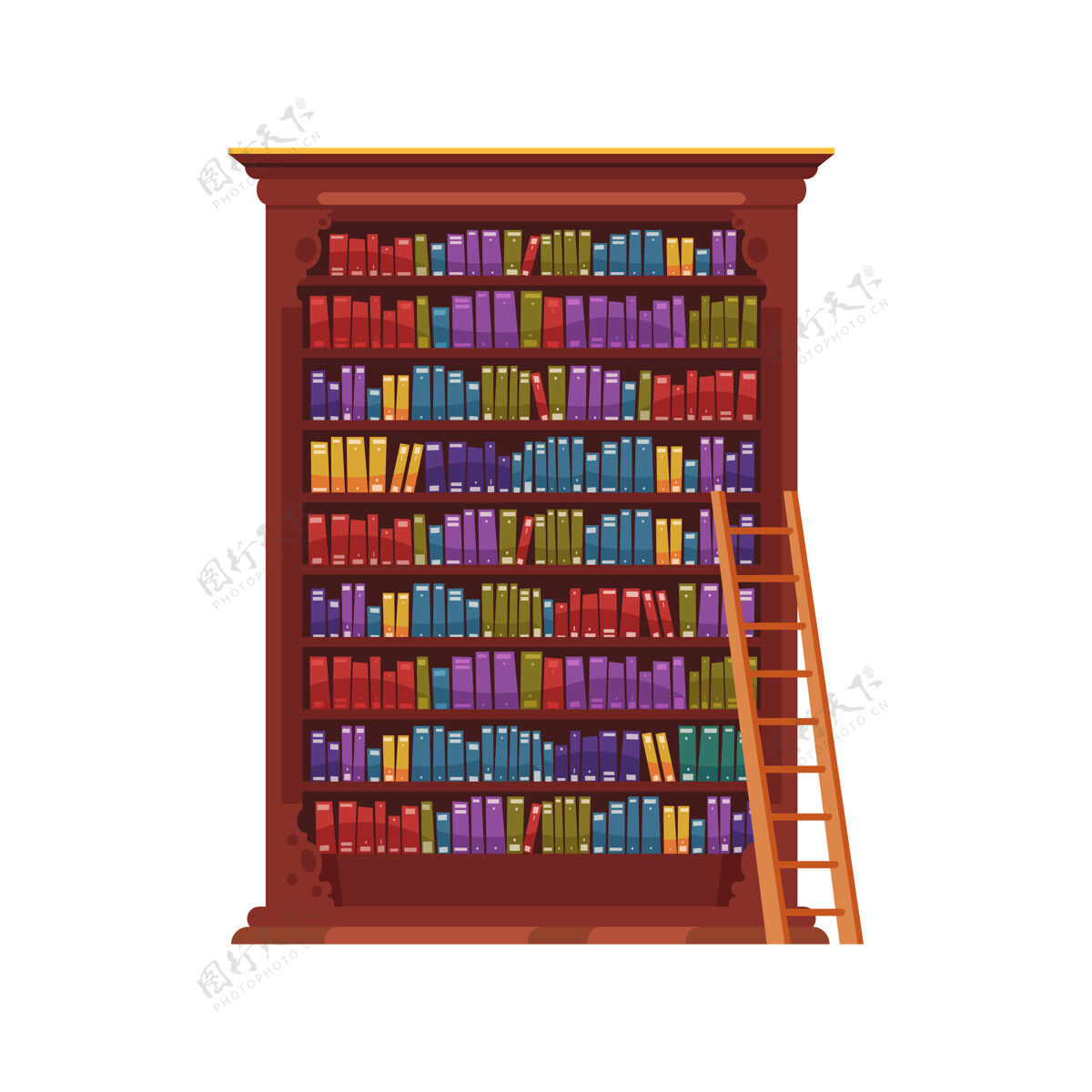 图书管理员旧图书馆内部组成与孤立的形象古董橱柜与丰富多彩的书籍教育古董室内