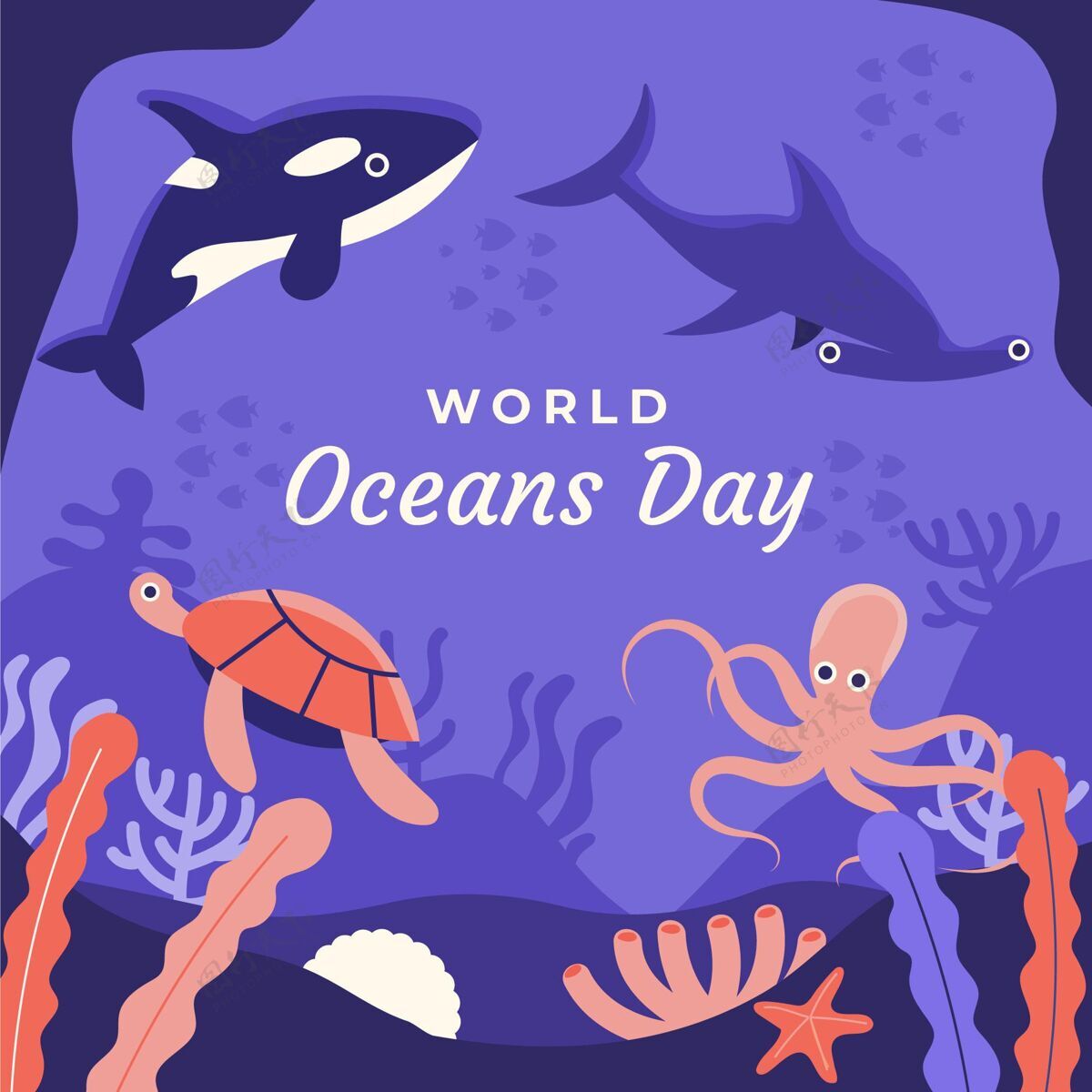 地球平面世界海洋日插图生态海洋海洋