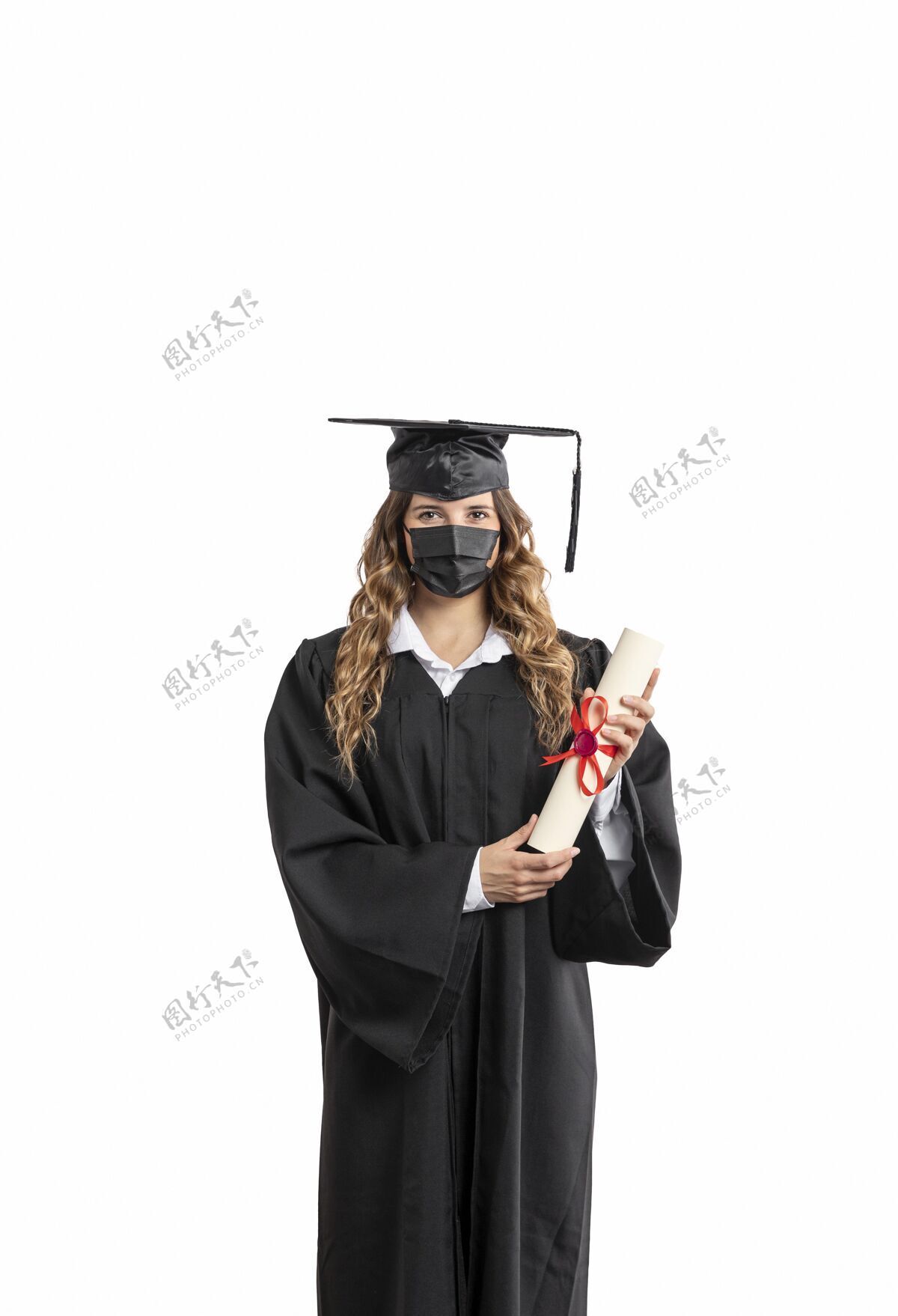 教育有毕业文凭的女人女人面具证书