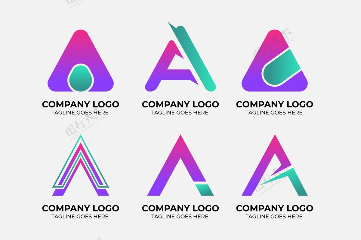 公司渐变一个标志模板集合徽标模板企业标识企业徽标