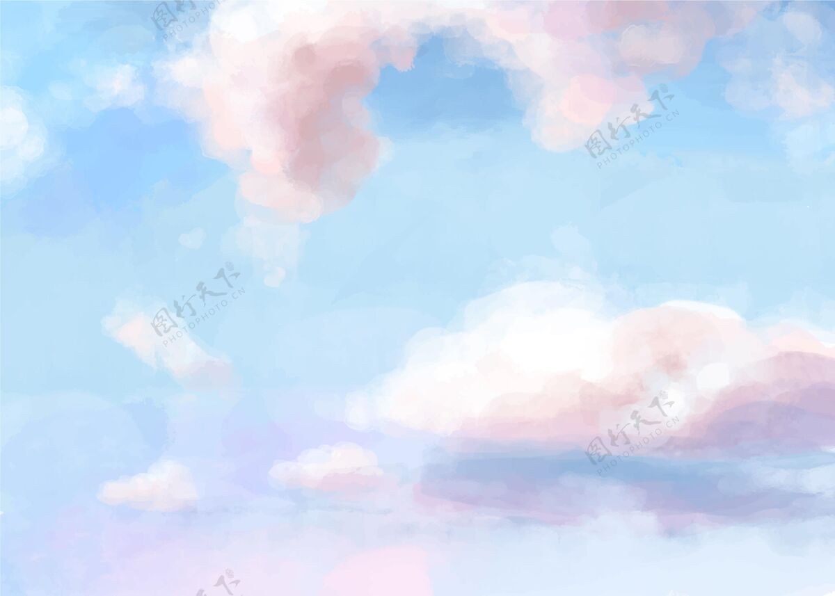 水彩背景手绘水彩粉彩天空背景天空背景手绘