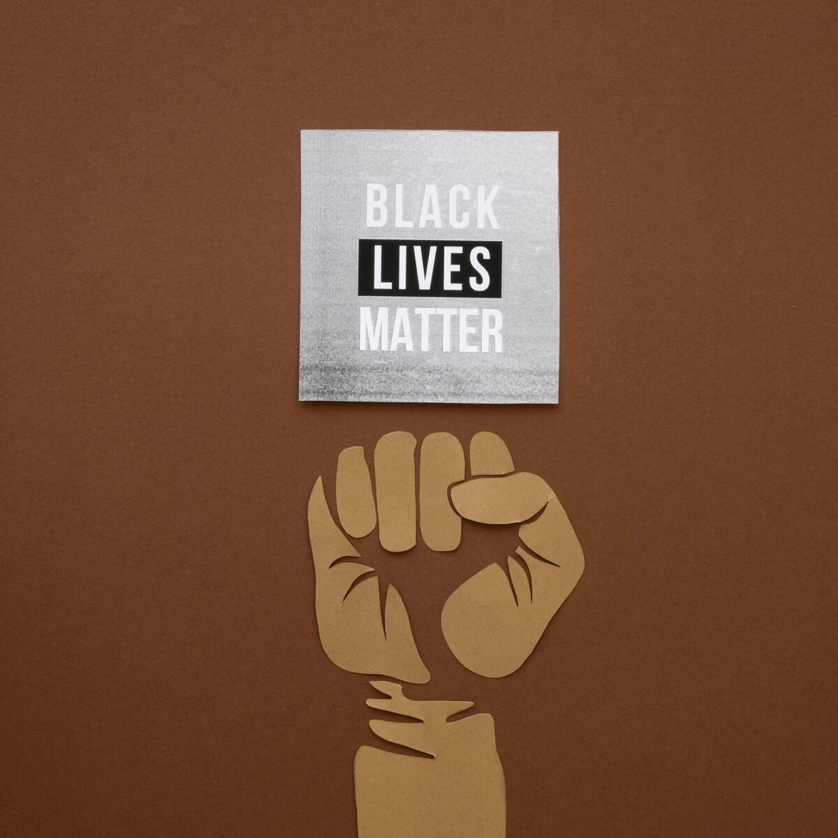 黑人权力黑色生命物质意识平躺顶视图意识种族主义