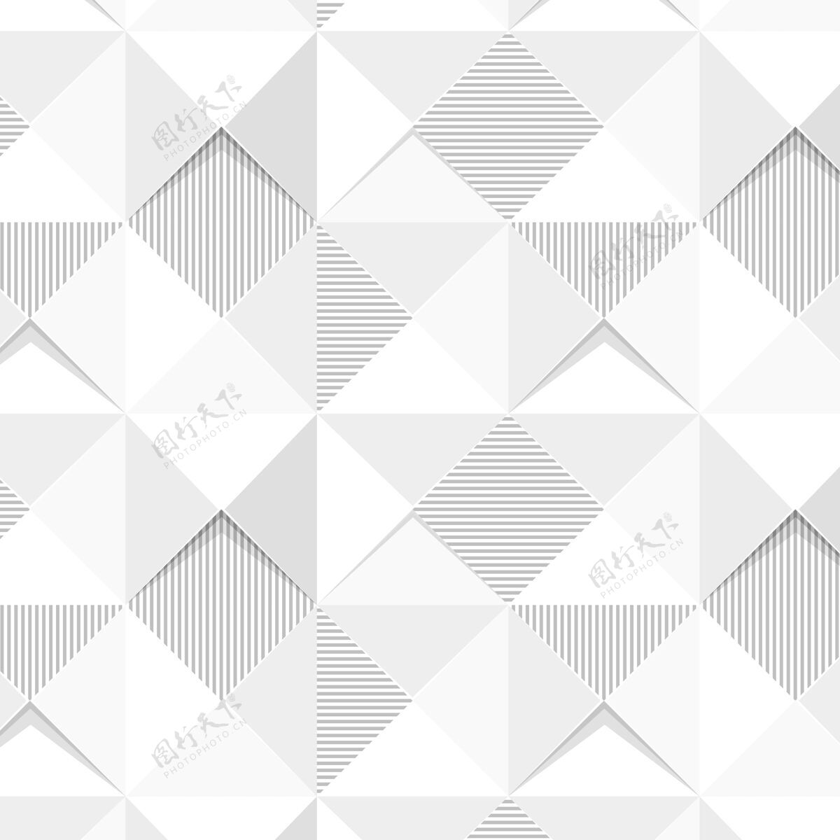 图案无缝白色几何三角形图案背景设计抽象白色