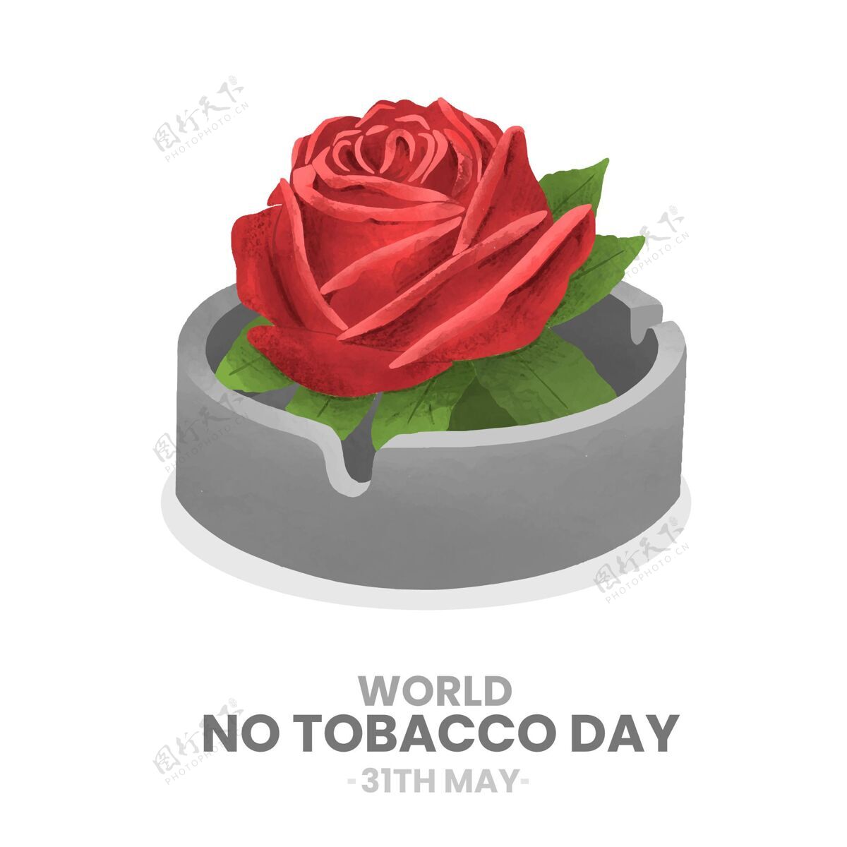 吸烟手绘世界无烟日插画国际习惯活动