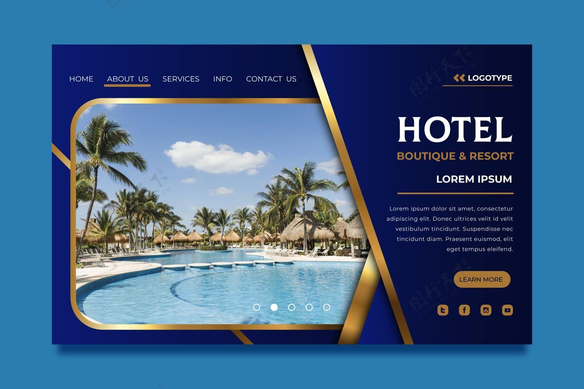旅行酒店登录页模板与照片室内主页酒店