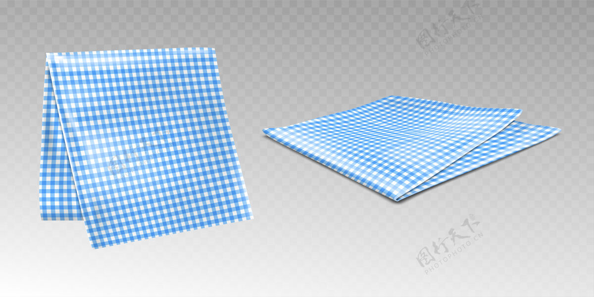 现实蓝白相间的厨房毛巾或桌布厨房桌布桌子