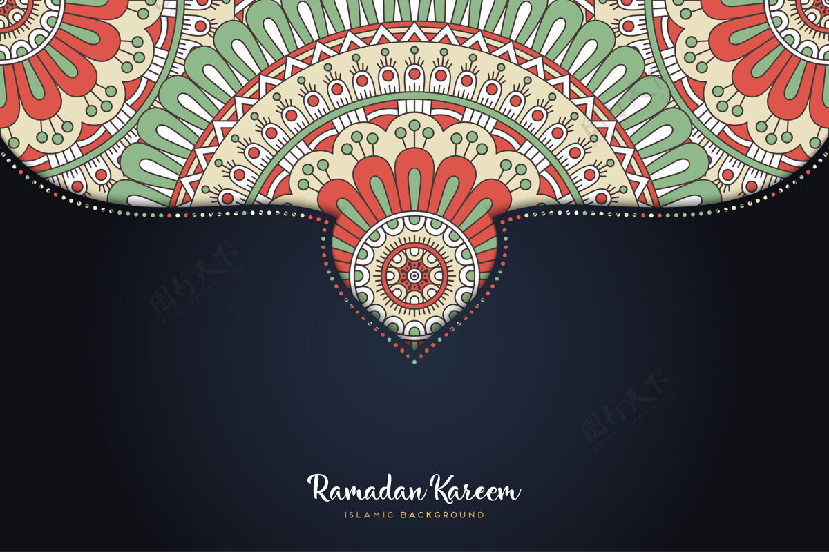 纺织品装饰美丽的背景几何圆元素卡里姆花卉印度