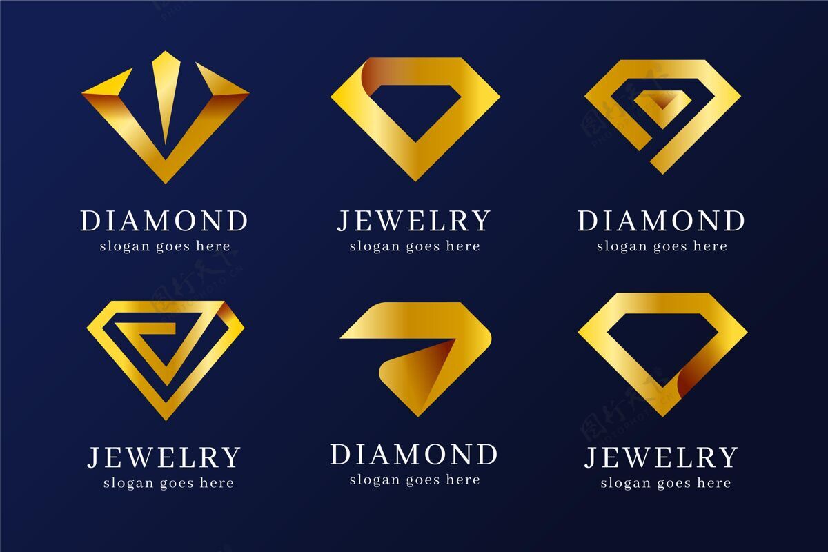 商业渐变珠宝标志系列包装品牌公司标识