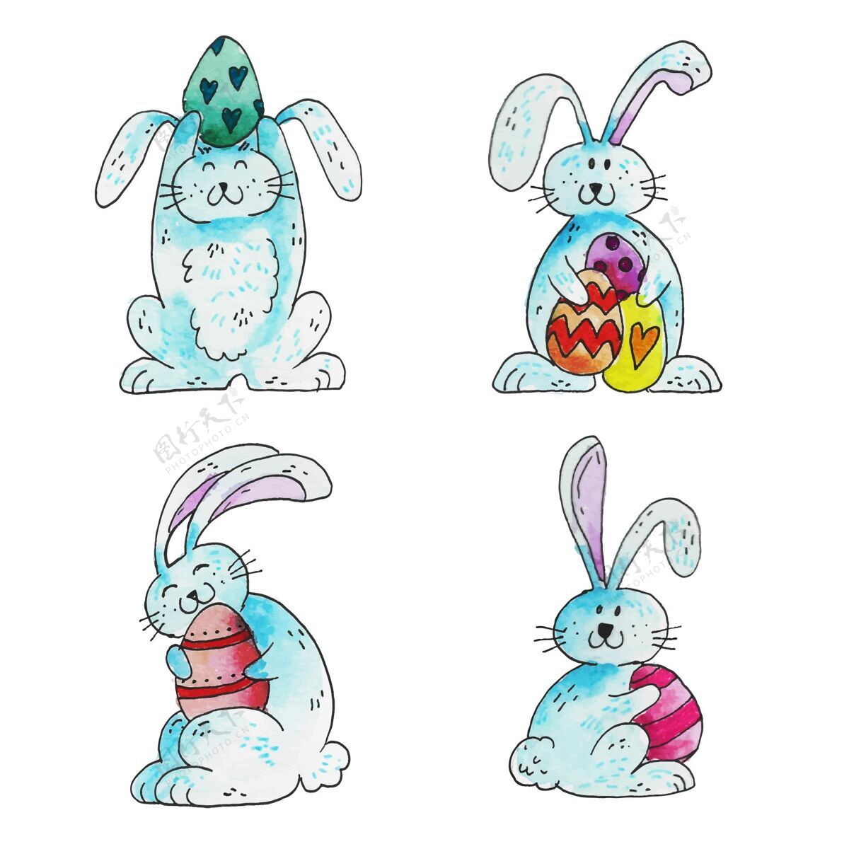 复活节兔子复活节兔子系列水彩画分类复活节帕斯卡