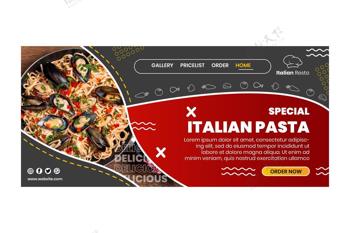 意大利意大利食品登录页模板登录页食物