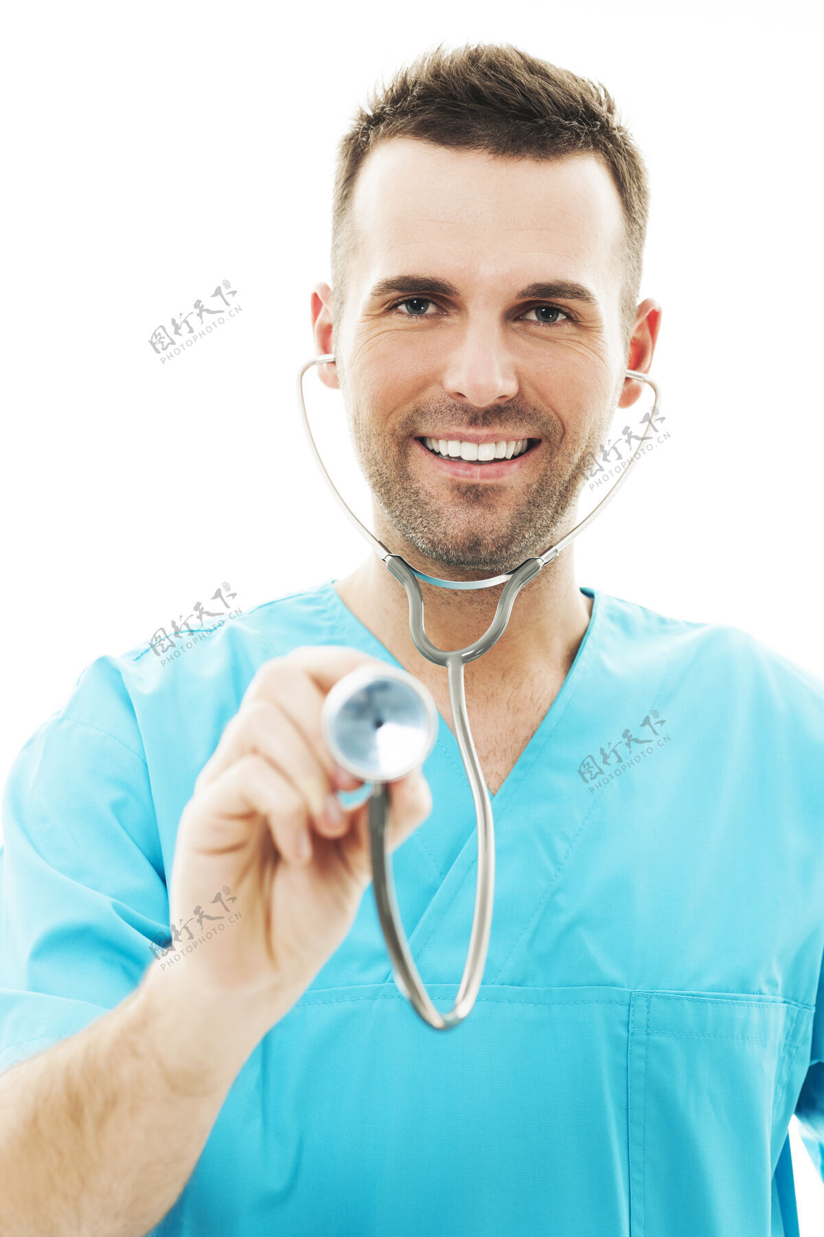 听诊器医生在用听诊器外科医生工作防护服