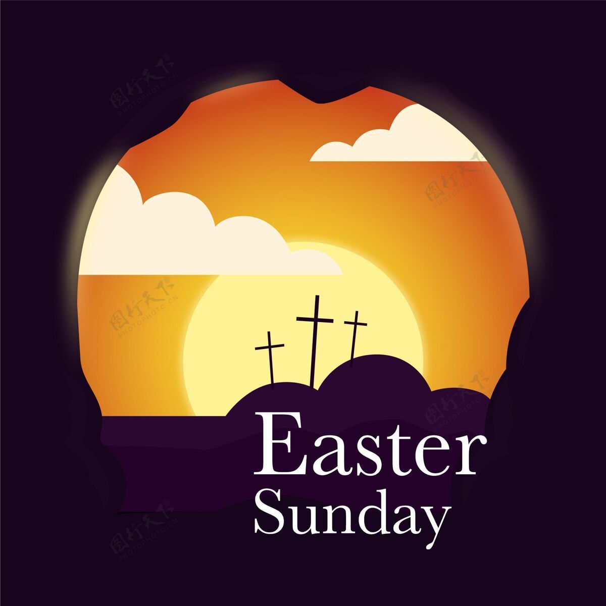 平面平复活节星期天插图复活节周日帕夏上帝