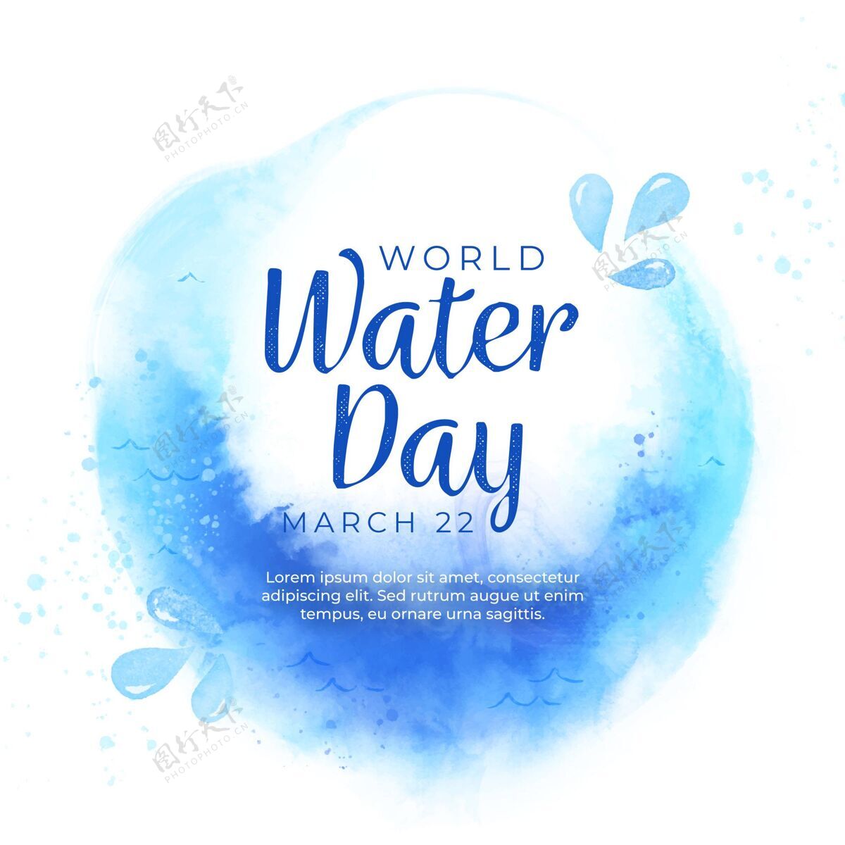 全球水彩世界水日插画经理可持续发展淡水