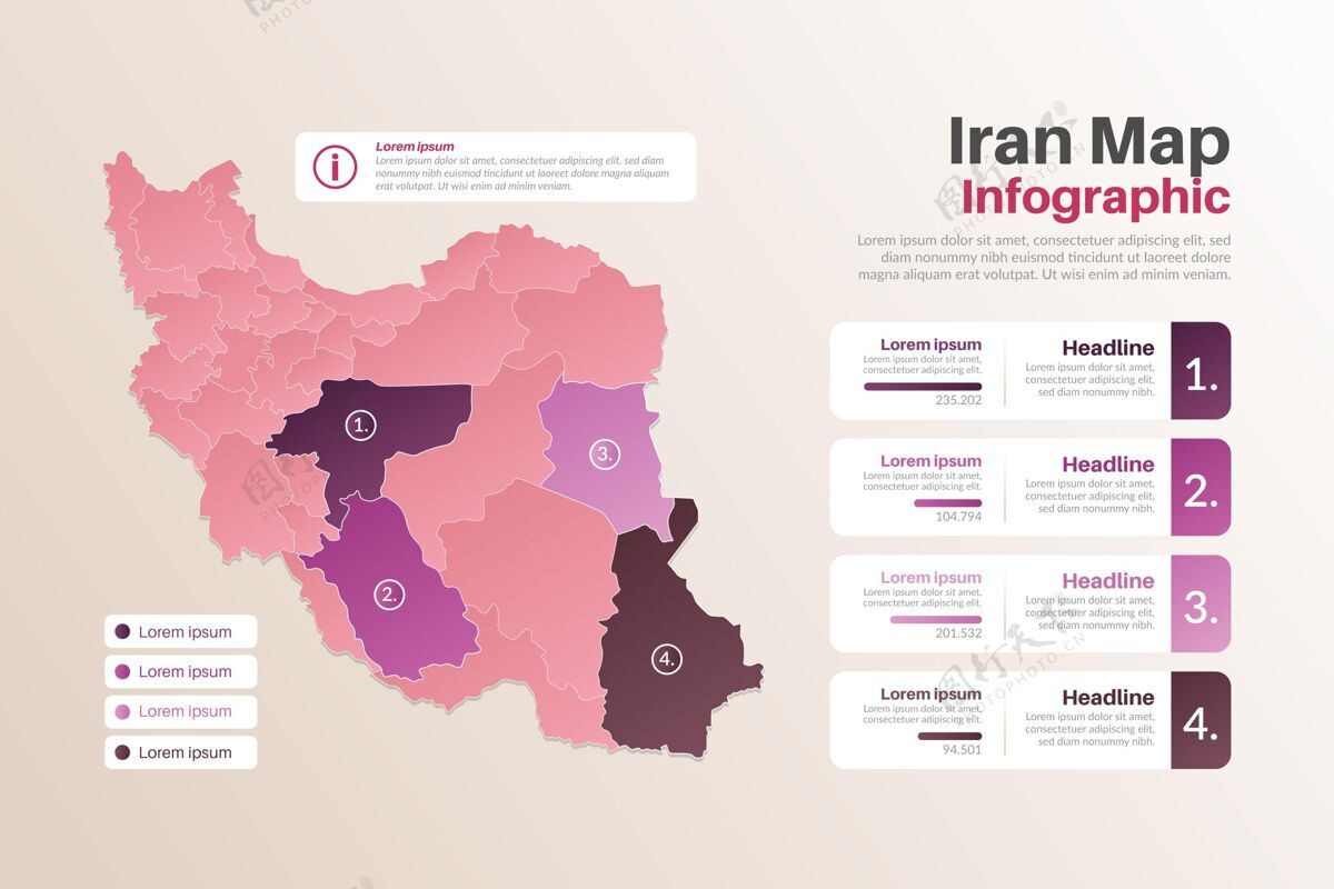 伊朗渐变伊朗地图信息图地图国家信息