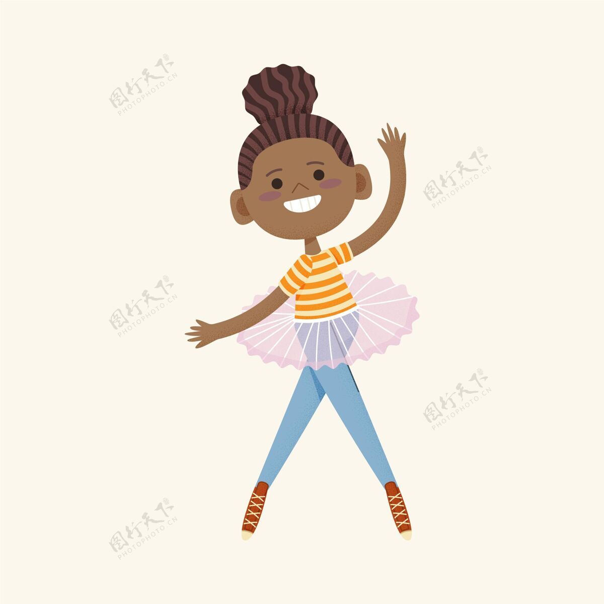 可爱卡通黑色女孩图图裙卡通小非洲裔美国人