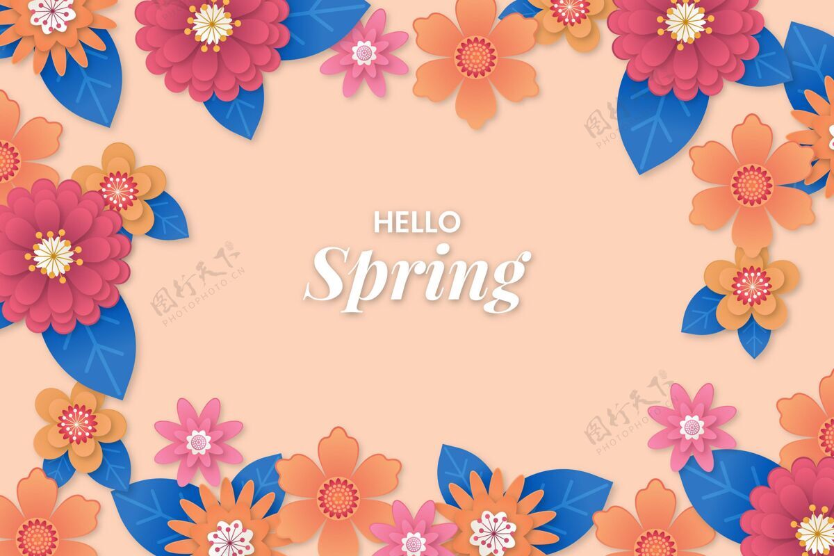 背景纸张风格的春季背景季节花卉春天