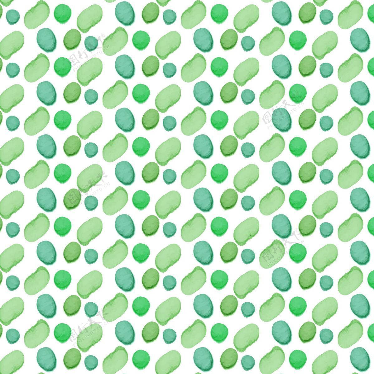 抽象背景画绿色圆点形状无缝模式油漆抽象颜色