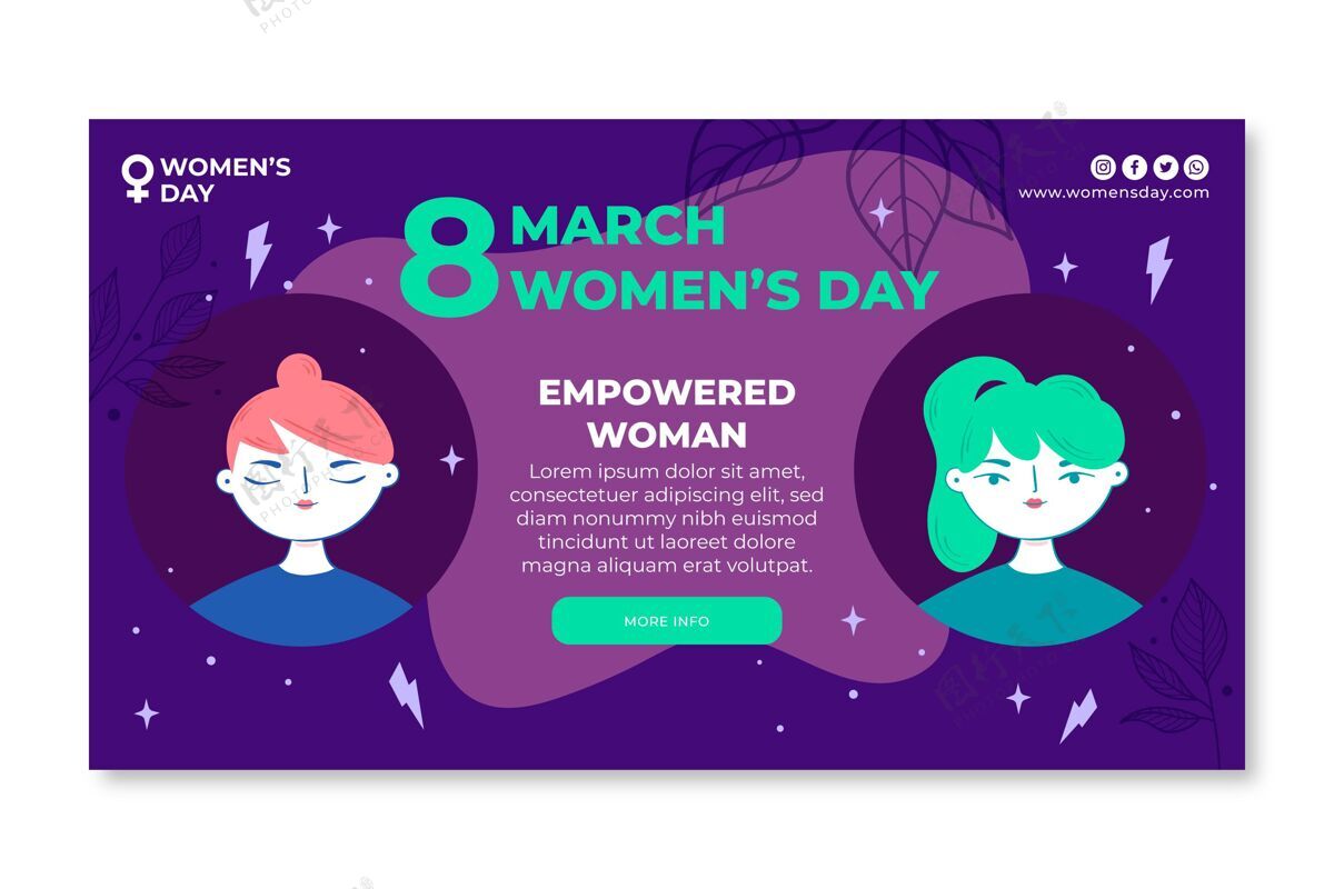 3月国际妇女节横幅模板3月8日国际横幅