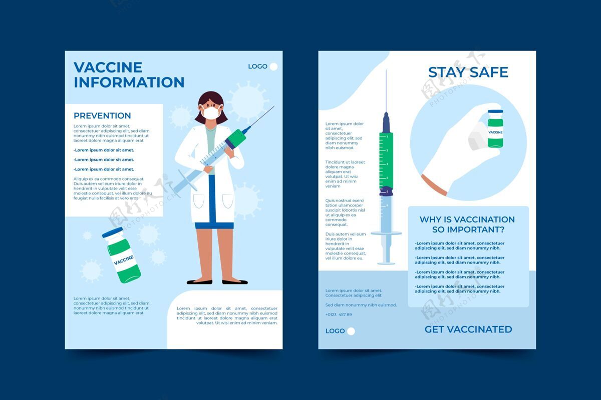 病毒手绘冠状病毒疫苗接种宣传册宣传册流感疾病