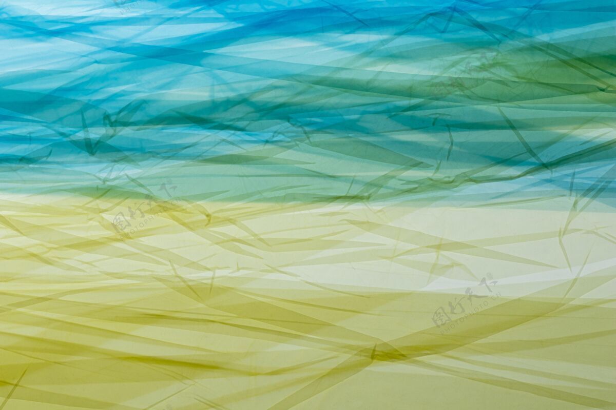 皱褶顶视图各种不同颜色的塑料袋光滑透明塑料包装