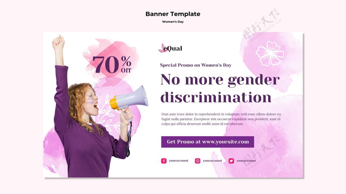网络模板妇女节庆祝横幅全球性别平等国际